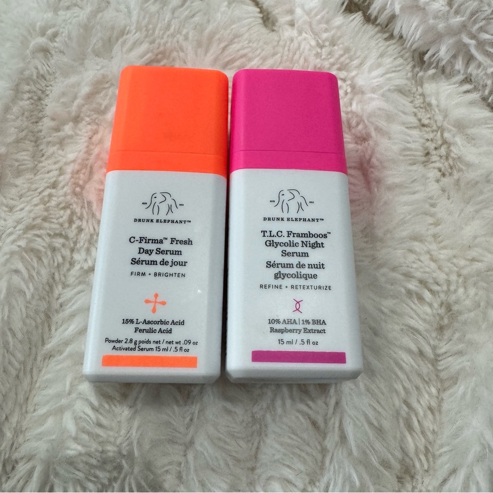 Drunk Elephant C-Firma Fresh Day Serum T.L.C. Framboos Glycolic Night Serum Set